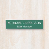 Chic Plain Hunter Groene Kleur Gepersonaliseerde C Deurbordje (Voorkant)