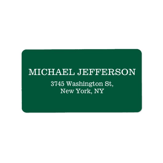 Chic Plain Hunter Groene Kleur Gepersonaliseerde C Etiket (Voorkant)