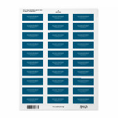Chic Plain Ocean Blue Gepersonaliseerde Aangepaste Etiket (Full Sheet)