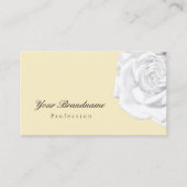 Chic Plain Peach Beige met Schattigee Witte Roos E Visitekaartje (Voorkant)