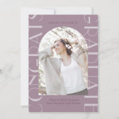 Chic Plum Two Photo Afstuderen Kaart (Voorkant)