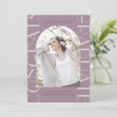 Chic Plum Two Photo Afstuderen Kaart (Staand voorkant)