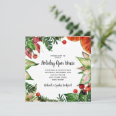 Chic Poinsettia en Sinaasappels Kerstmis (Staand voorkant)