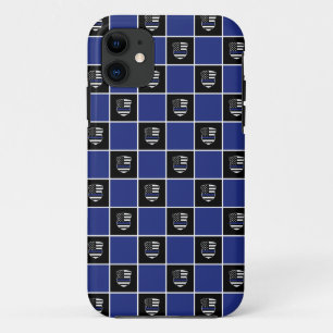 Chic-politieagent Thin Blue Line Badge Patroon iPhone 11 Hoesje