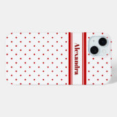 Chic Polka Dot Red White Pattern Case-Mate iPhone Case (Achterkant (horizontaal))