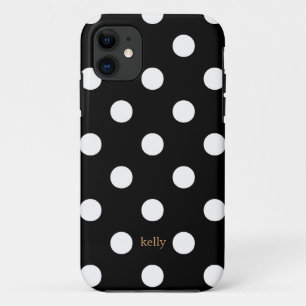 Chic Polka Dots iPhone Hoesjes (Zwart)