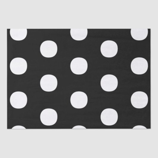 Chic polka stipt zwart wit groot gedurfd modern tissuepapier (Voorkant)