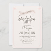 chic Polkadot afstudeerfeest Kaart (Voorkant)