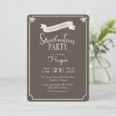 chic Polkadot afstudeerfeest Kaart (Staand voorkant)