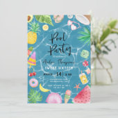 Chic Pool Party Summer Sweet 16 Birthday Kaart (Staand voorkant)