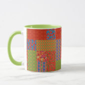 Chic Poppies Faux patchwork Ringer Coffee Mug (Gauche)