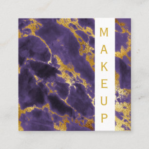 *~* Chic Popular Gold Dark Paarse Marble Makeup Vierkante Visitekaartje