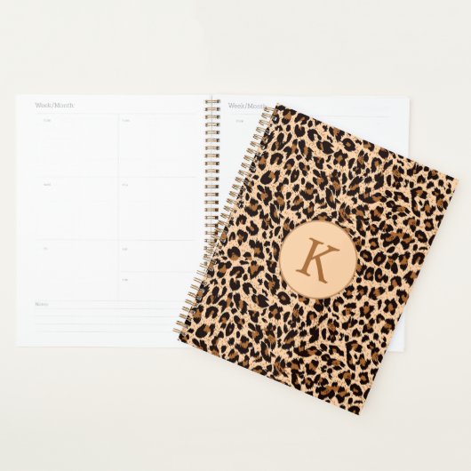 Chic Poster de animal Brown Motif Monogramme (Devant avec enveloppe)