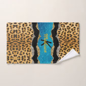 Chic poster de animal turquoise parties scintillan (Serviette à main)