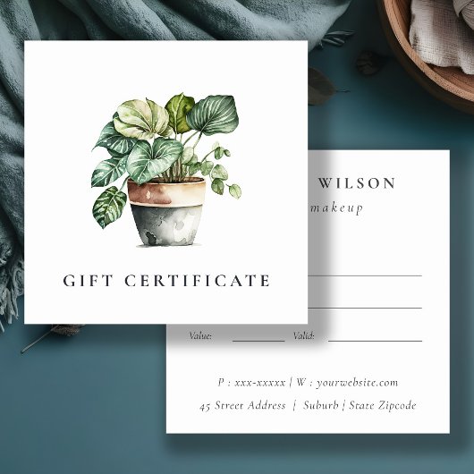 Chic Pot Leafy House Plante certificat cadeau