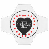 Chic Premier Monogramme Noir Gris Rouge Coeur (Plat)