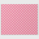 Chic Preppy Pink en White Polka Dots Cadeaupapier (Vlak)
