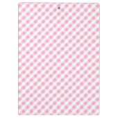 chic preppy roze navy gingham patroonmonogram klembord (Achterkant)
