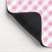 chic preppy roze navy gingham patroonmonogram muismat (Hoek)