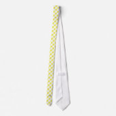 chic preppy yellow navy gingham patroon monogram stropdas (Achterkant)