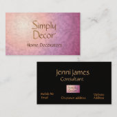 Chic Pretty Rose Orange> Carte de visite de décora (Devant / Derrière)