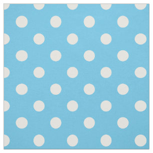 Chic Primrose Sky Blue en White Polka Dot Pattern Stof
