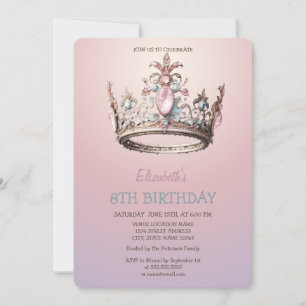 Chic Prinsessen Kroon Glitter Verjaardag Kaart