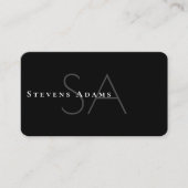 Chic Professional Black en White Monogramed Visitekaartje (Voorkant)