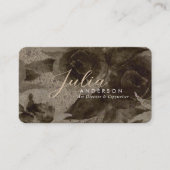 Chic Professional  Gold Floral Script Visitekaartje (Voorkant)