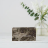 Chic Professional  Gold Floral Script Visitekaartje (Staand voorkant)