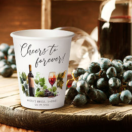 Chic Proost op Eeuwig Aquarel Wijnproeverij Papieren Bekers