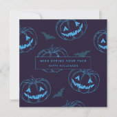 Chic Pumpkin Bat Halloween Kaart (Voorkant)