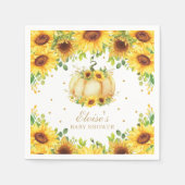 Chic Pumpkin Zonnebloem Verjaardagsfeest Baby show Servet (Voorkant)