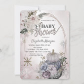 Chic Pumpkins Boho Flowers Baby shower Kaart (Voorkant)