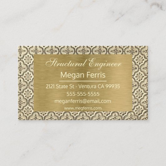 Chic Punched Tin Visitekaartje (Achterkant)