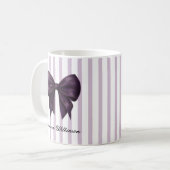 Chic Purple Bow Feminine Name Mug (Devant gauche)