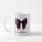 Chic Purple Bow Feminine Name Mug (Gauche)