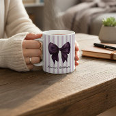 Chic Purple Bow Feminine Name Mug