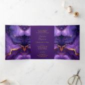 Chic Purple et Gold Sweet 16 Party Invitation (Intérieur)