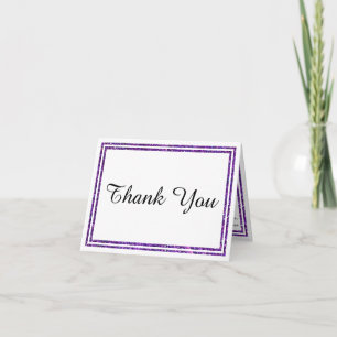 Chic Purple Faux Glittered Trim - Carte de remerci