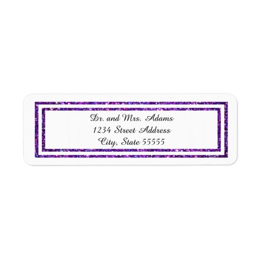 Chic Purple Faux Glittered Trim - Étiquette de adr (Devant)
