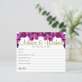 Chic Purple Feuille Conseil Mariage Wings Cartes (Debout devant)