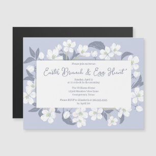 Chic Purple Floral Pâques Brunch Aimant Invitation