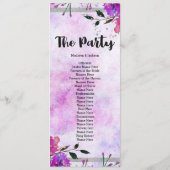 Chic Purple Floral & Silver Wedding Programme (Dos)