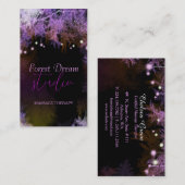 Chic Purple Forest Massage Cartes de visite de thé (Devant / Derrière)