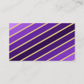 Chic Purple Gold Stripes Carte de visite Floral (Dos)