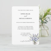 Chic Purple Lavender Floral Wedding Kaart (Staand voorkant)