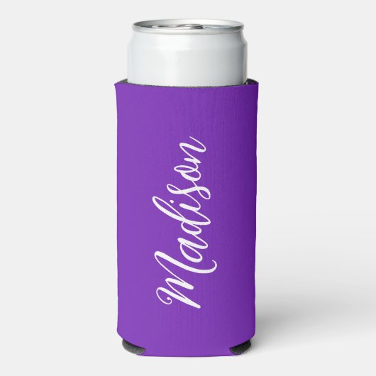 Chic Purple Personalized Name Handwritten Script (Seltzer Achterkant)