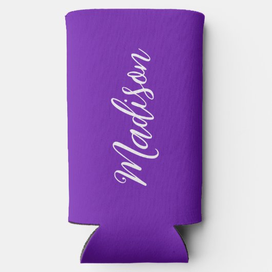 Chic Purple Personalized Name Handwritten Script (Achterkant)