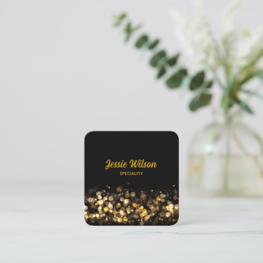 Chic QR Code licht glitter bling professional Vierkante Visitekaartje (Staand voorkant)